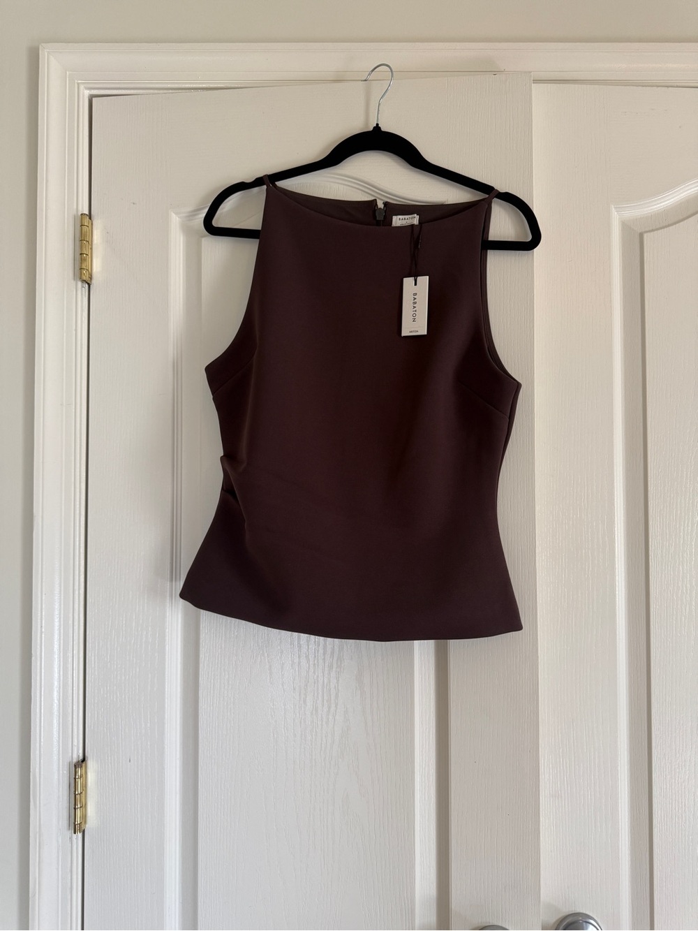 Aritzia Sleeveless Shell Top in Chocolate Brown